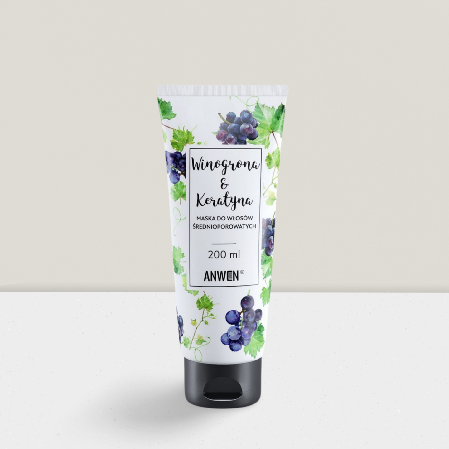 Anwen - 'Winogrona i Keratyna' - Maska do włosów średnioporowatych - 200ml