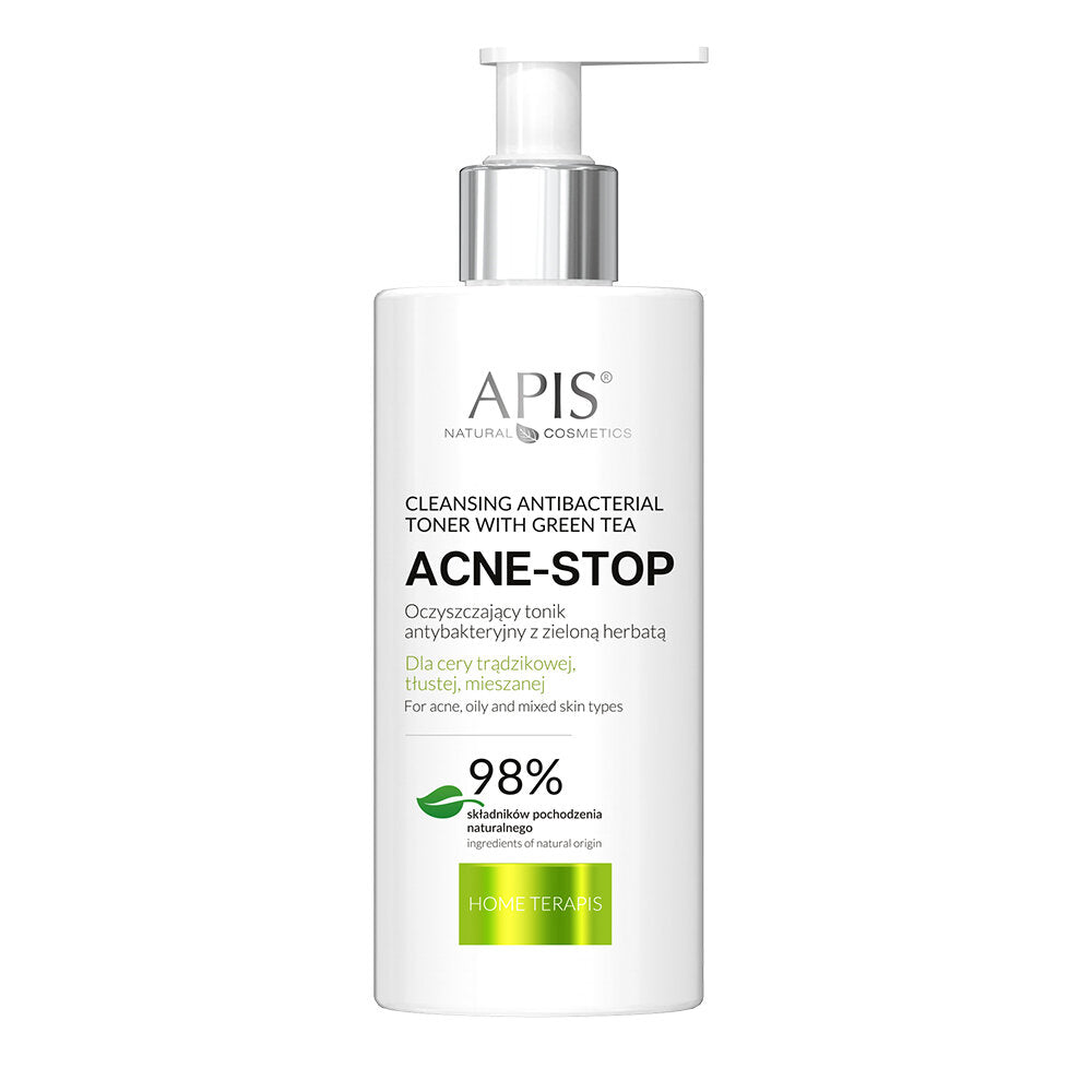 Apis Home terApis Acne Stop Oczyszczający Tonik Antybakteryjny z Zieloną Herbatą - The Straight From Nature