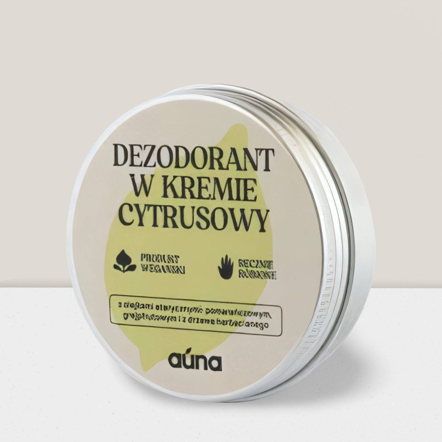 Auna Vegan - Dezodorant w kremie Cytrusowy - 60 ml z olejkiem grejpfrutowym i pomarańczowym - Data - 06/24