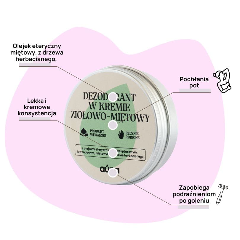 Auna Vegan - Dezodorant w Kremie Miętowy o Świeżym Zapachu - 60ml