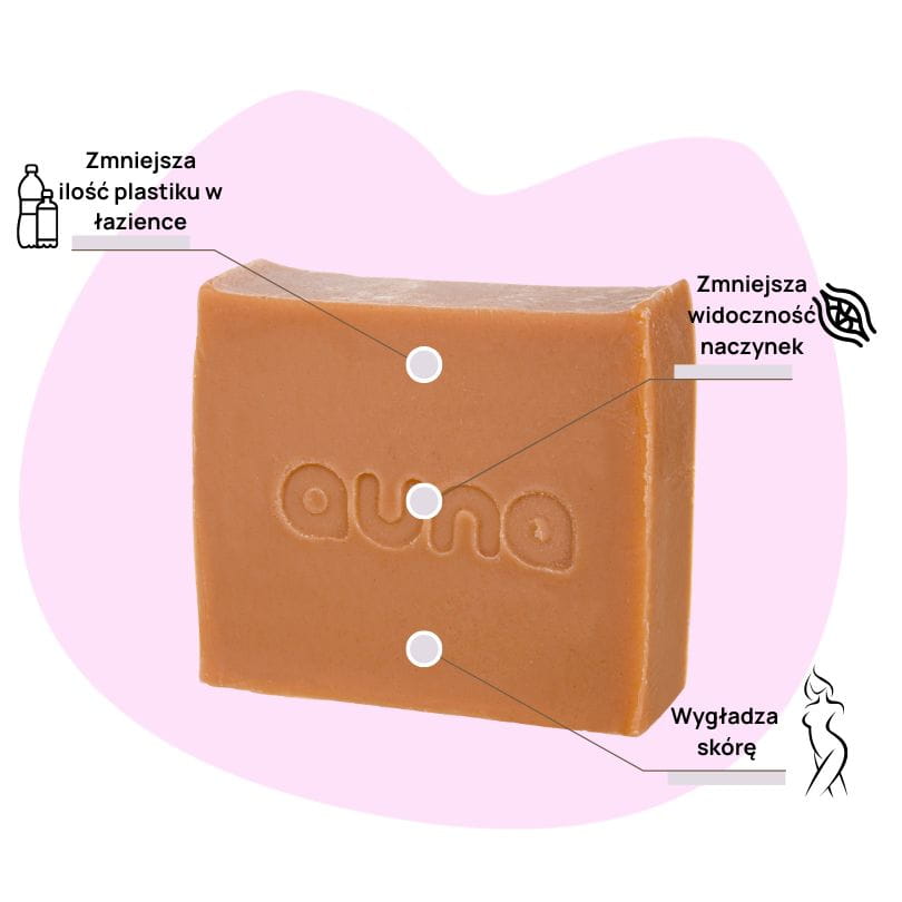 Auna Vegan - Mydło Winogronowe z Glinką Czerwoną - 90g - Krótka Data - 30.06.2025