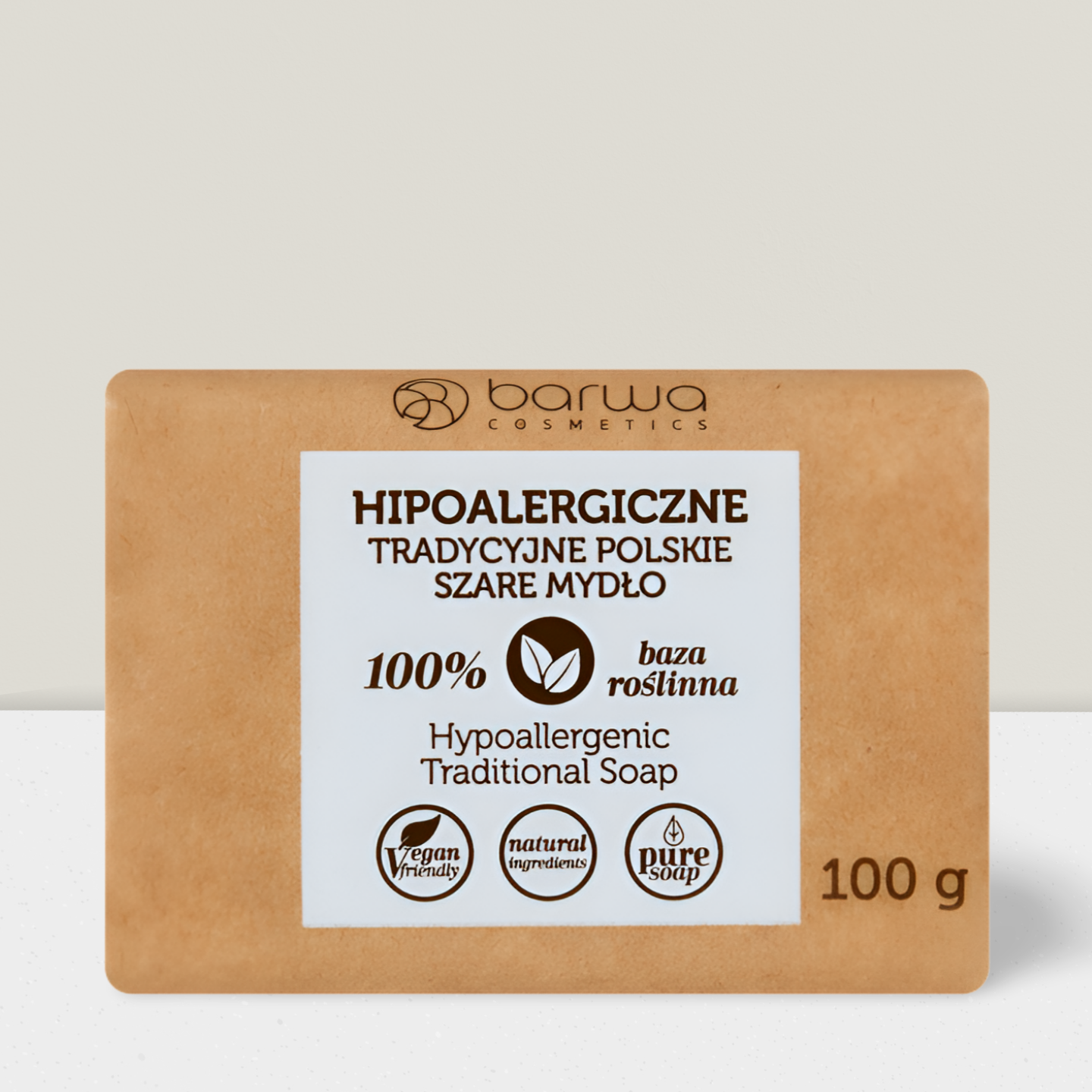 Barwa Hipoalergiczne - Tradycyjne Polskie Szare Mydło na Bazie Roślinnej - 100g