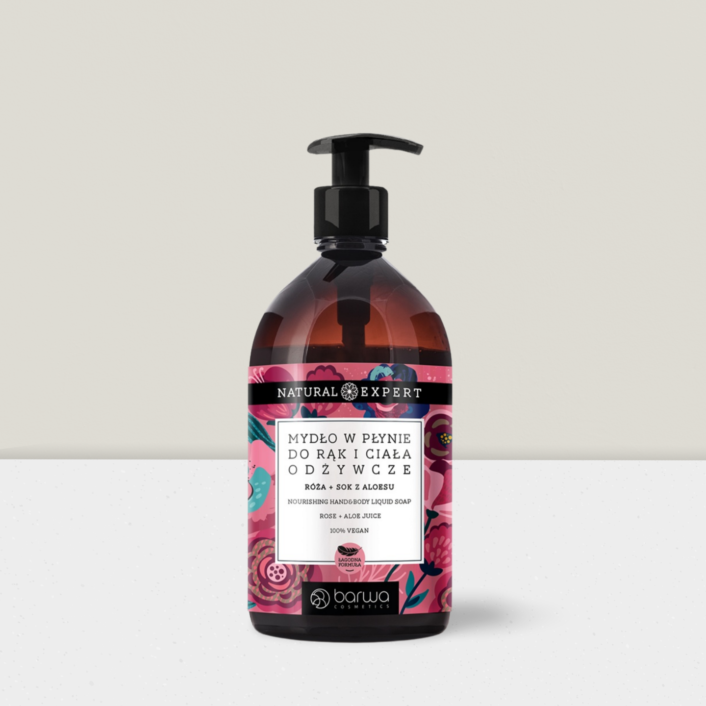 Barwa Natural Expert - Odżywcze Mydło w Płynie Róża i Aloes - 500ml