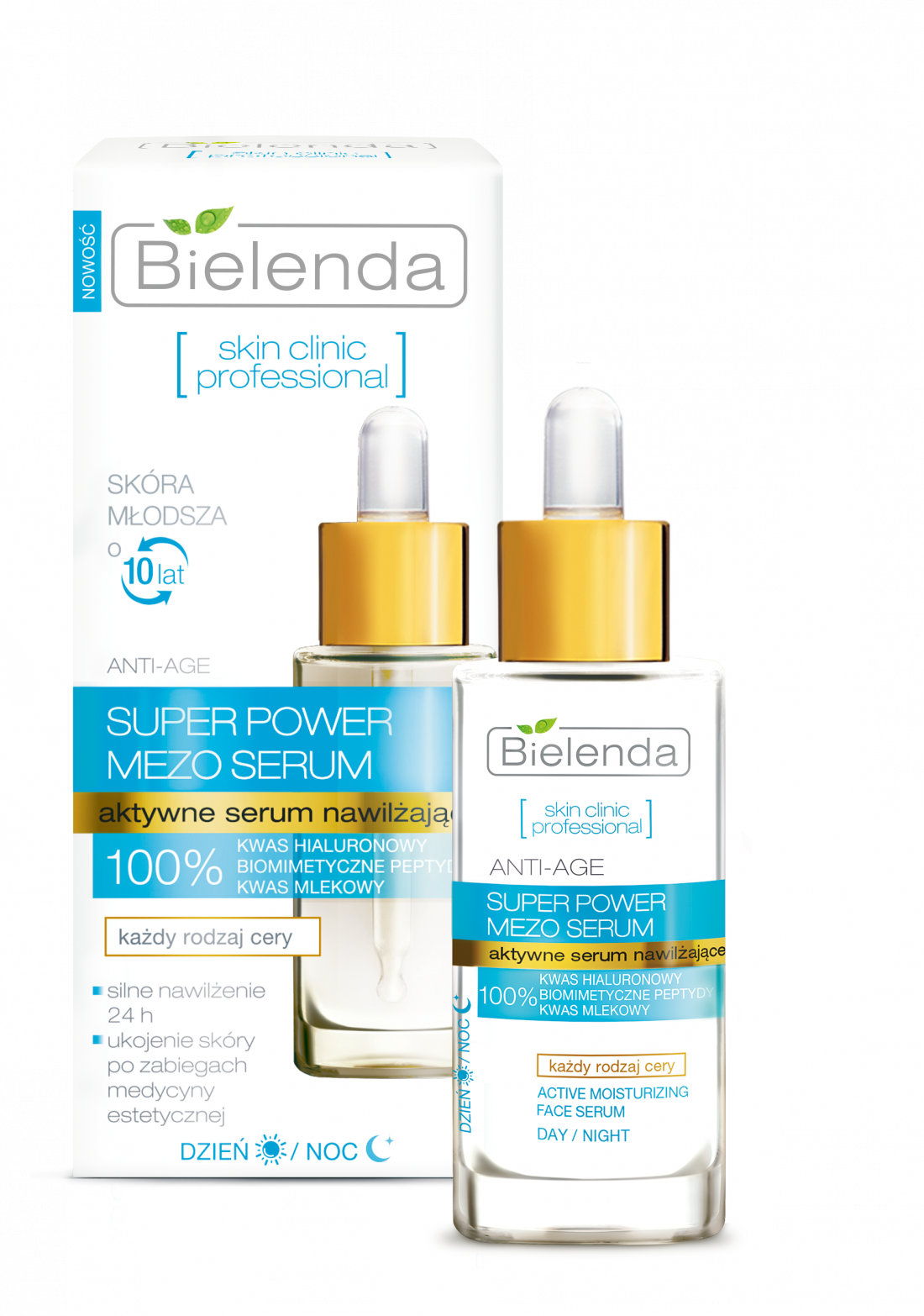Bielenda Super Power - Nawilżające Serum na Dzień na i Noc - 30ml