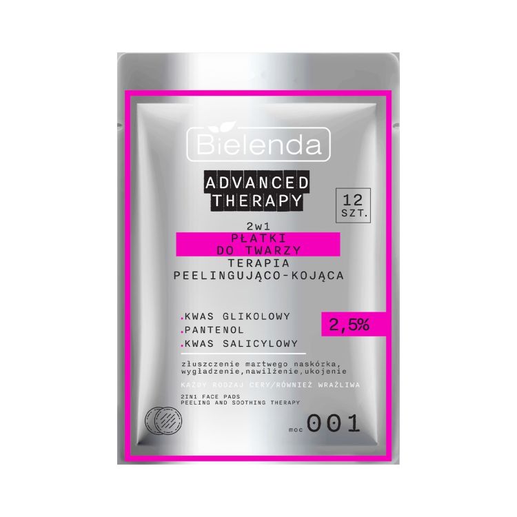 Bielenda Advanced Therapy Płatki do Twarzy 2w1 Terapia Peelingująco - Kojąca 2,5%