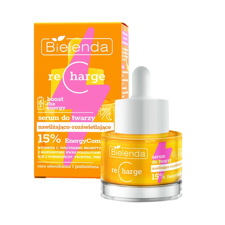 Bielenda Recharge Boost the Energy - Nawilżająco - Rozświetlające Serum do Twarzy - 30ml