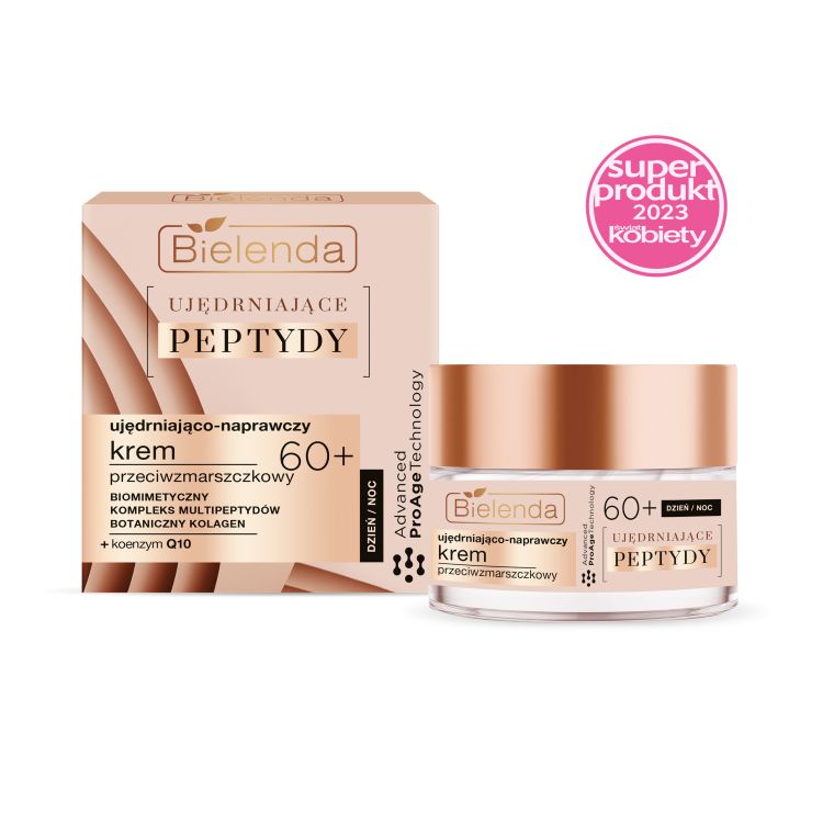 Bielenda Ujędrniające Peptydy 60+ - Ujędrniająco - Naprawczy Krem Przeciwzmarszczkowy - 50ml