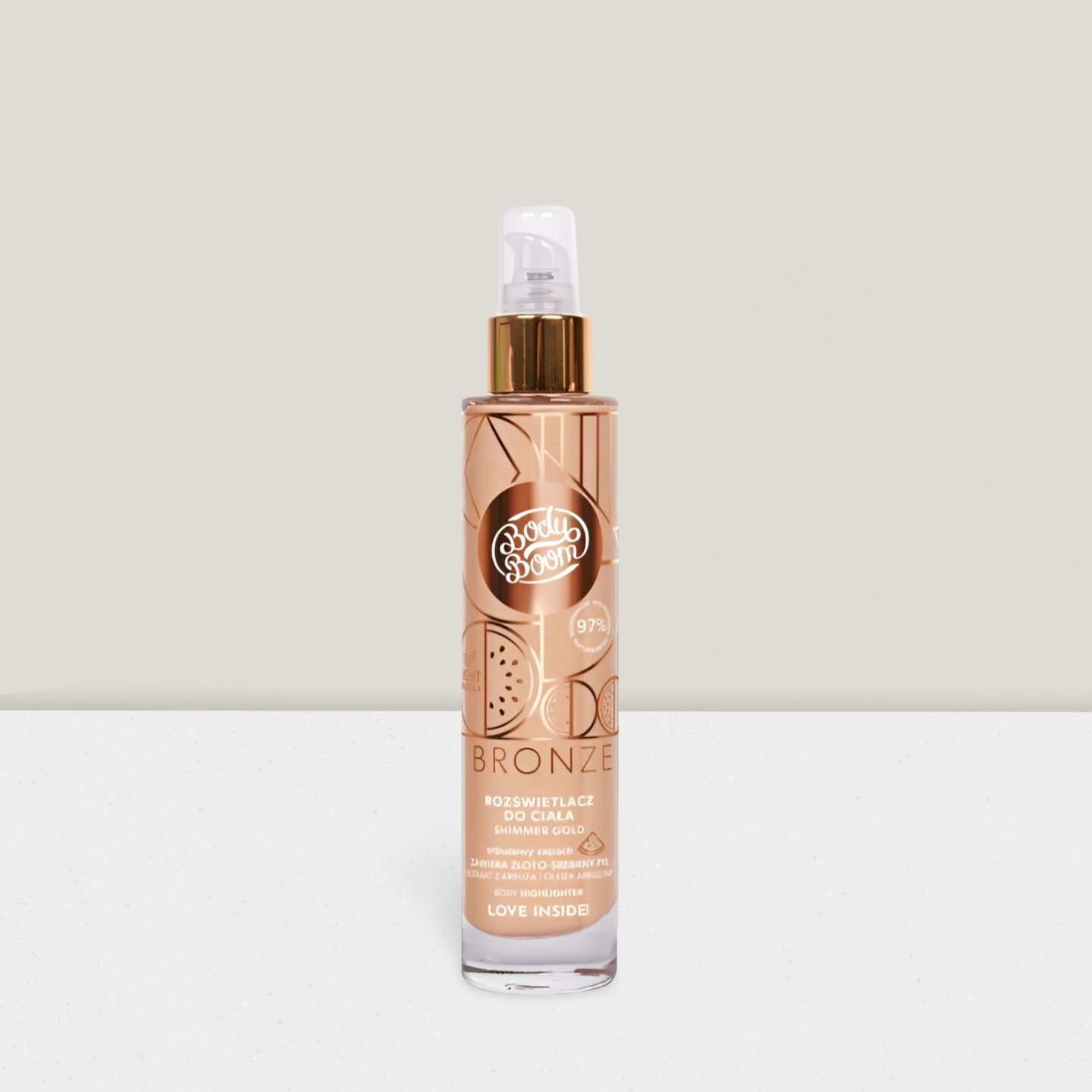 BodyBoom Shimmer Gold - Olejkowy Naturalny Rozświetlacz do Ciała - 100ml