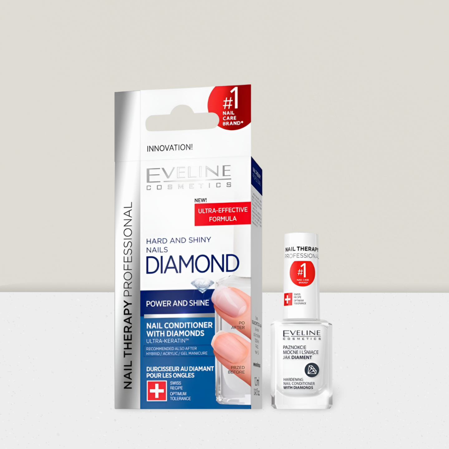 Eveline Nail Therapy Diamond - Odżywka Utwardzająca z Diamentami - 12ml