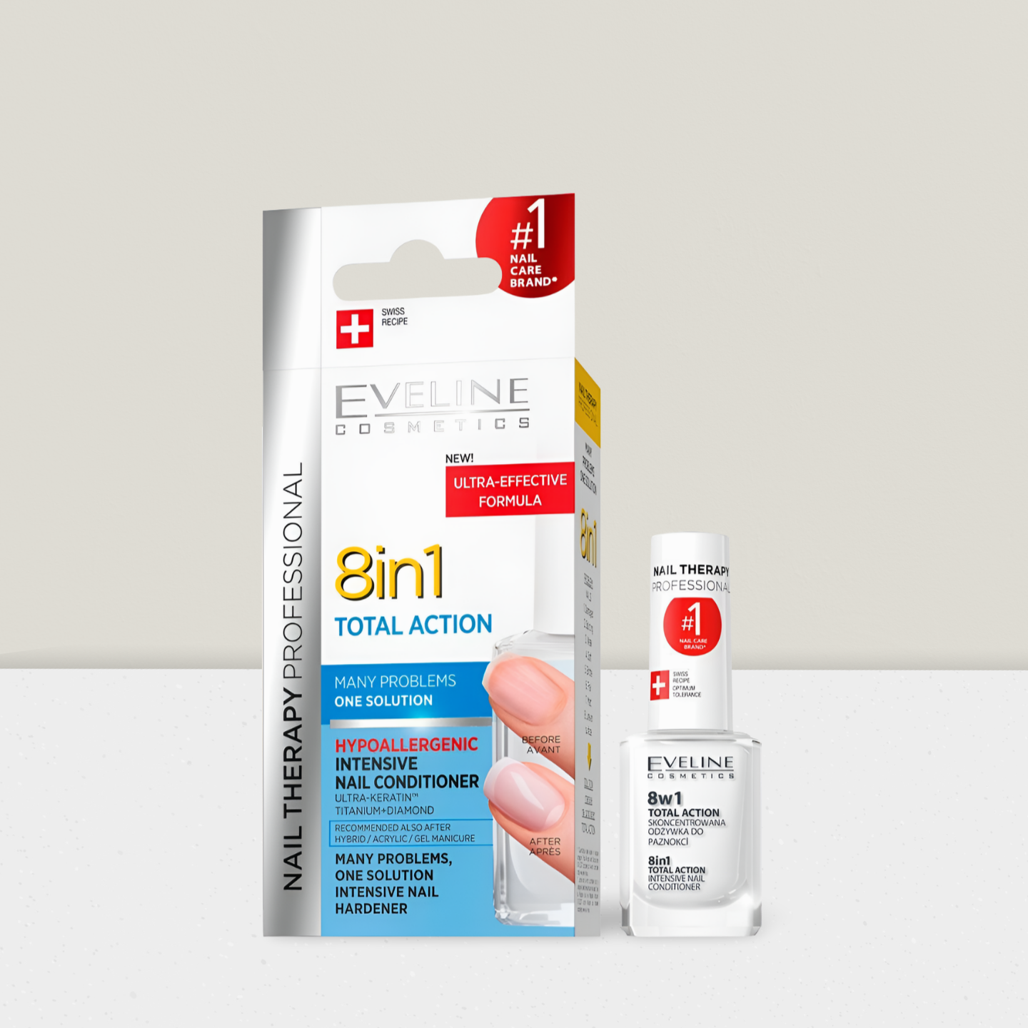 Eveline Nail Therapy Total Action - Skoncentrowana Odżywka do Paznokci 8w1 - 12ml