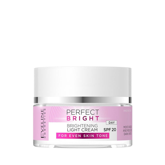 Eveline Perfect Bright - Rozjaśniający Lekki Krem z Filtrem SPF20 na Dzień - 50ml