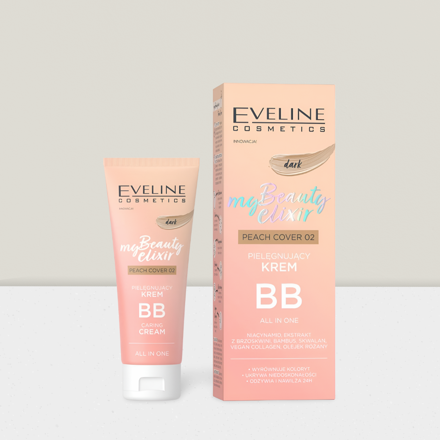 Eveline - Pielęgnujący Krem BB All In One - Dark Peach Cover Nr 2 - 30ml