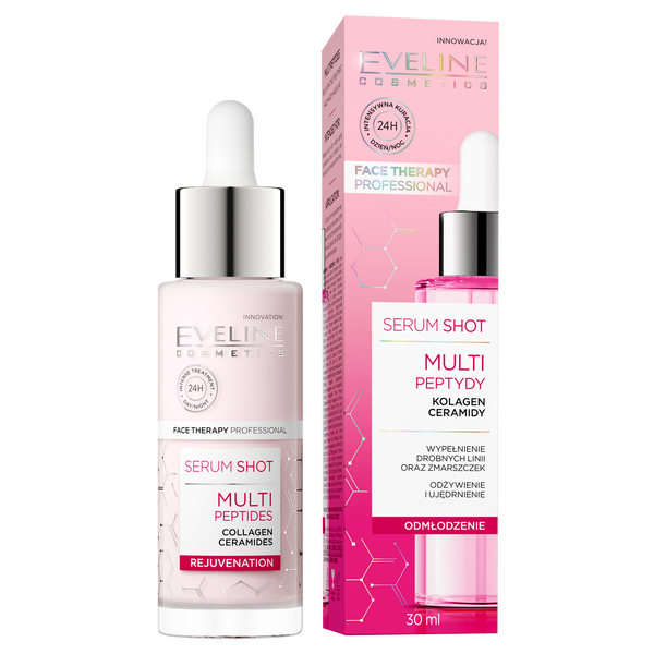 Eveline Serum Shot - Kuracja Multipeptydy do Twarzy Szyi i Dekoltu - 30ml