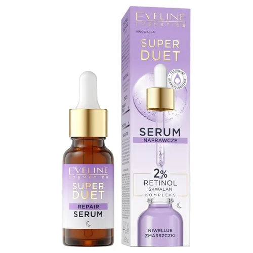 Eveline Super Duet Repair - Serum Naprawcze z 2% Retinolem i Kompleksem Skwalanu - 18ml