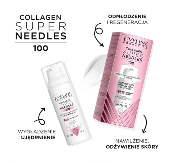 Eveline Super Needles - Collagen 100 Nawilżająco - Odżywczy Mezo-Booster - 50ml