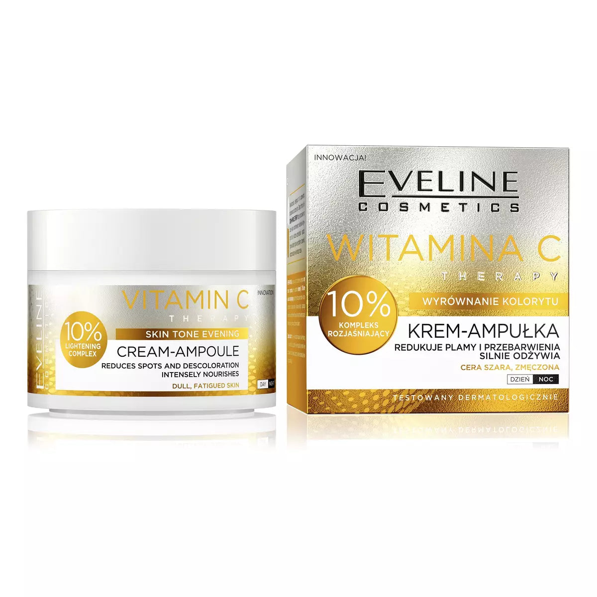 Eveline Vitamin C - Rozświetlający Krem - Ampulka 10% Lightening Complex - 50ml