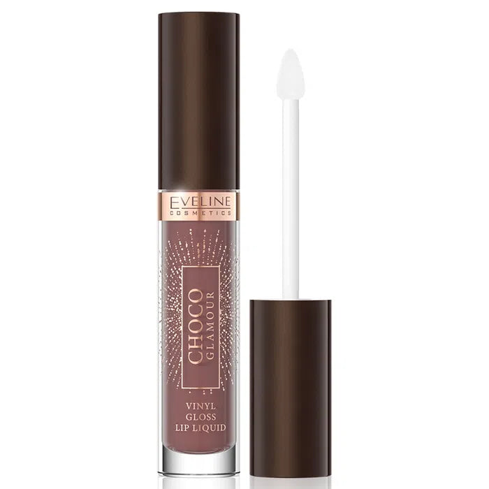 Eveline Choco Glamour - Pomadka w Płynie z Efektem Glossy Lips Nr 02 - 4,5ml