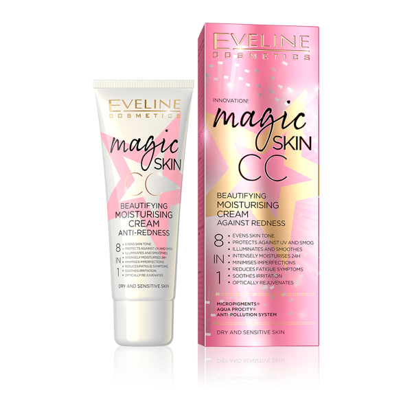 Eveline Magic Skin CC Upiększający Krem Nawilżający 8w1 na Zaczerwienienia - The Straight From Nature
