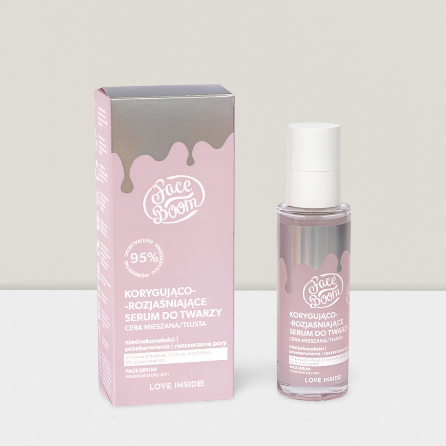 FaceBoom - Korygująco Rozjaśniające Serum do Twarzy - Cera Mieszana i Tłusta - 30ml