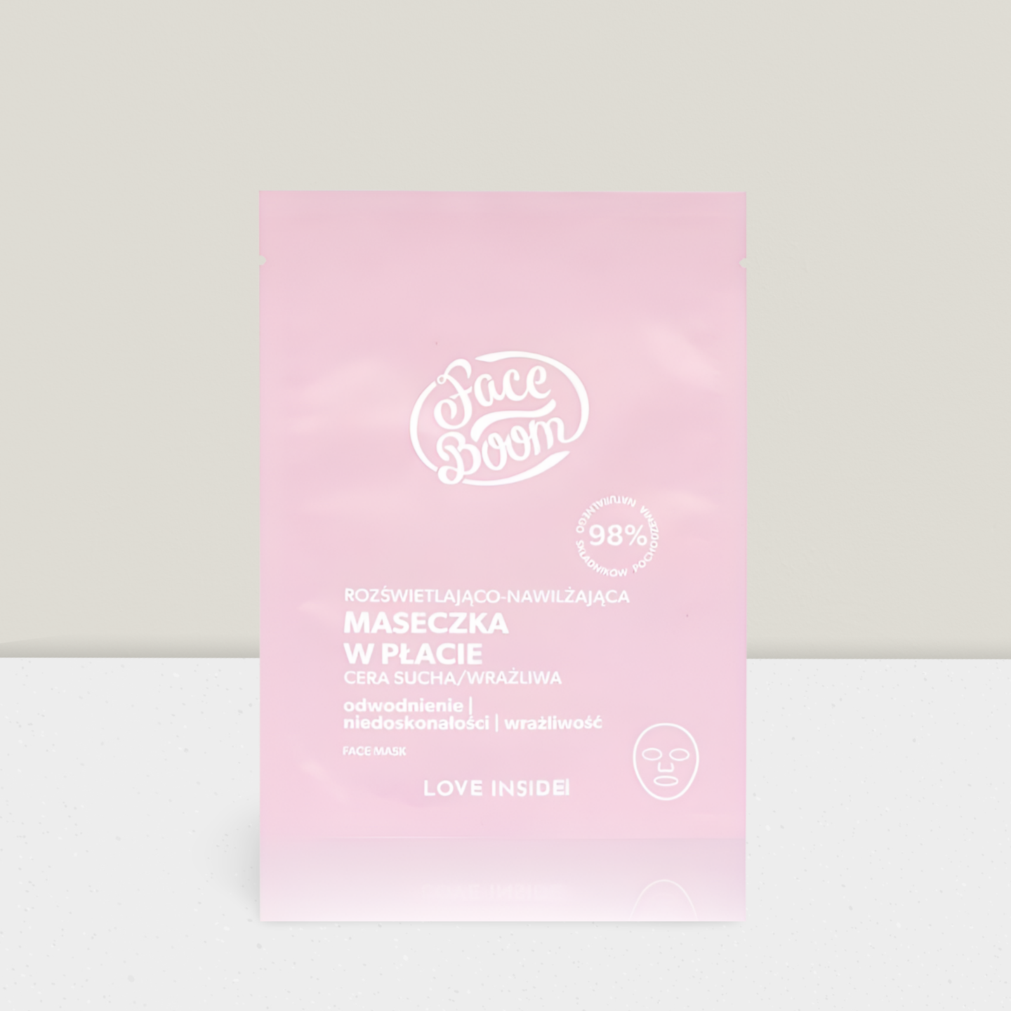 FaceBoom - Rozświetlająco Nawilżająca Maseczka w Płacie - 15g