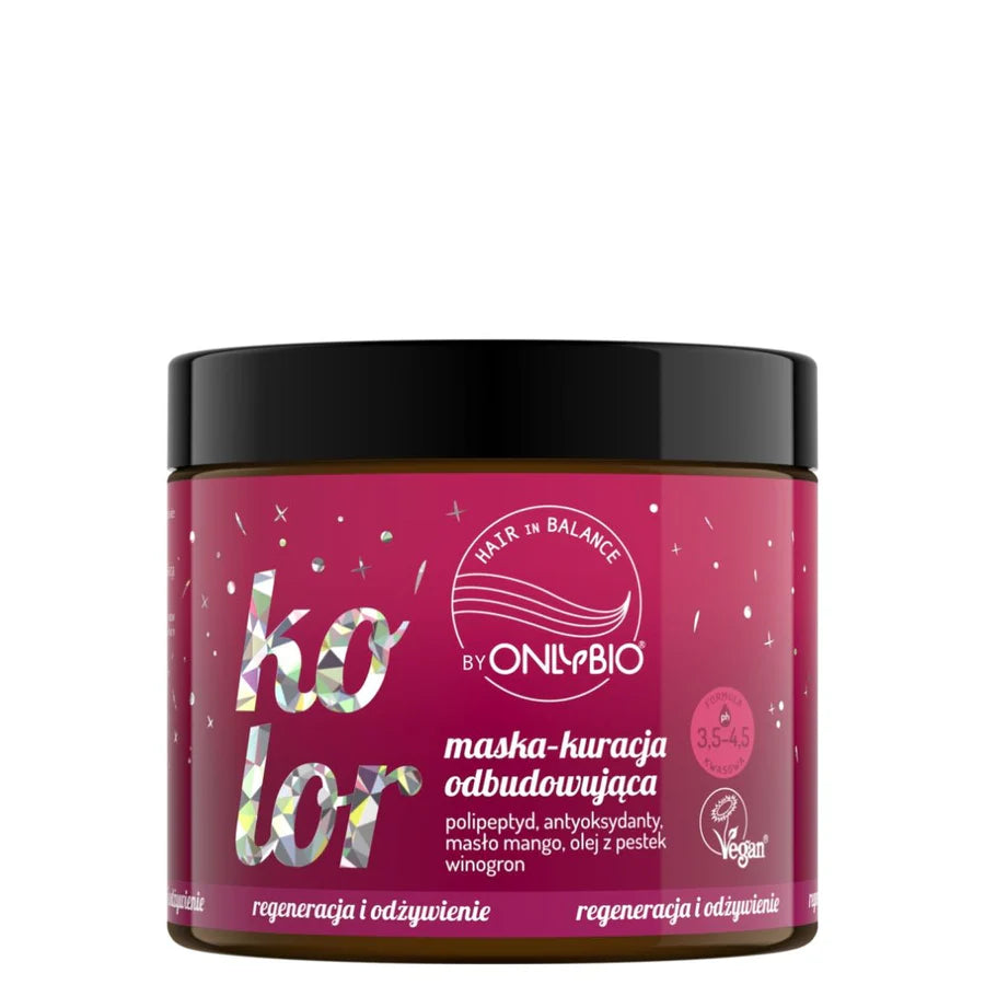 OnlyBio Hair in Balance Kolor - Maska - Kuracja Odbudowująca - 280ml
