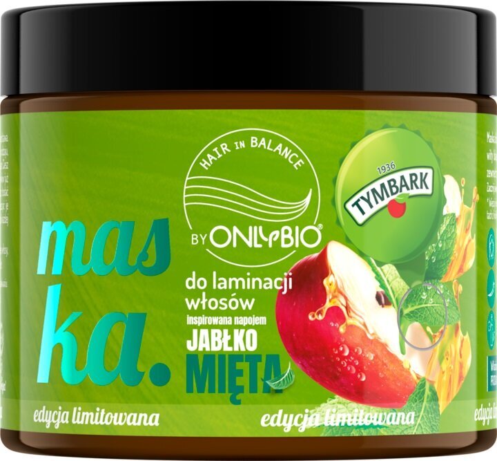 OnlyBio x Tymbark Hair in Balance - Maska do Laminacji dla Włosów Matowych i Szorstkich Jabłko-Mięta - 200ml
