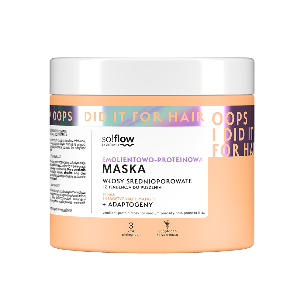 So!Flow - Emolientowo - Proteinowa Maska do Włosów Średnioporowatych i z Tendencją do Puszenia 400ml