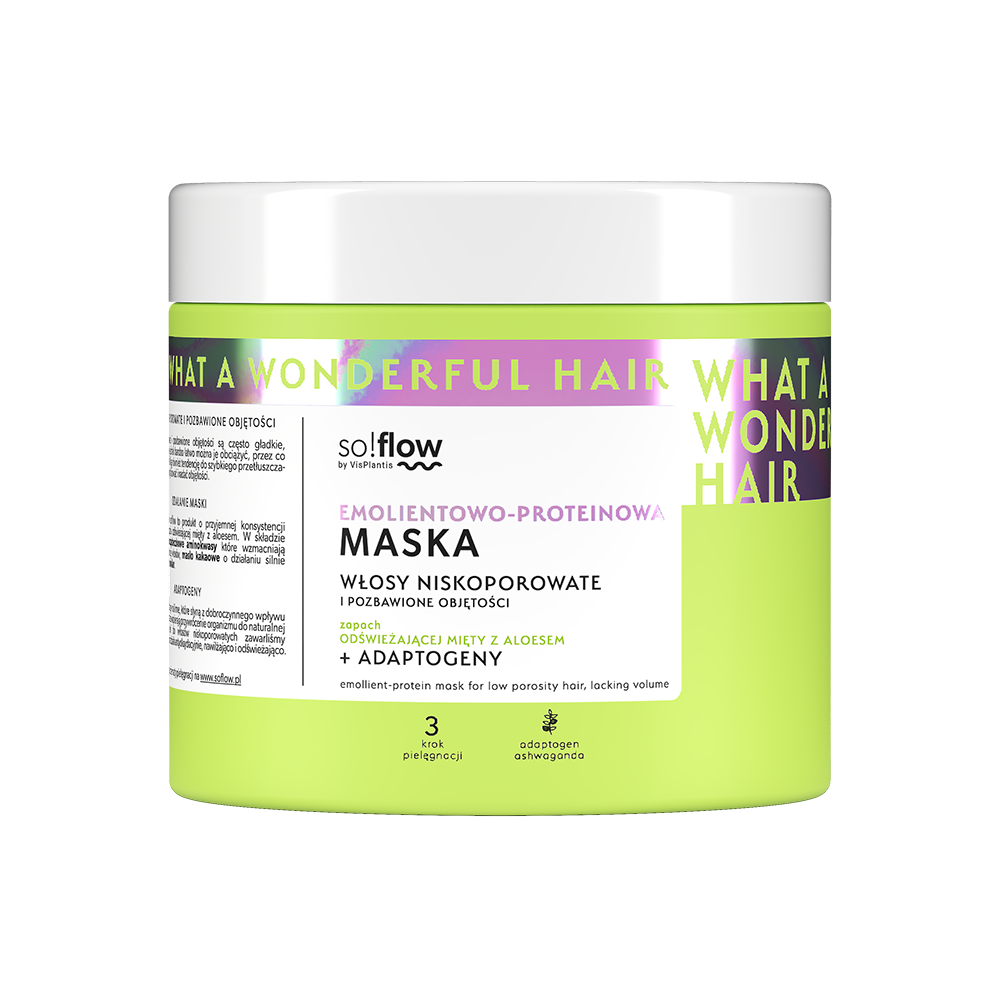 So!Flow Emolientowo - Proteinowa Maska do Włosów Niskoporowatych i Pozbawionych Objętości - 400ml
