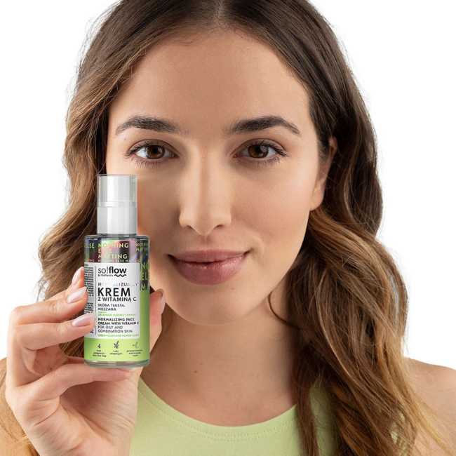 So!Flow Normalizujący Krem z Witaminą C dla Skóry Tłustej i Mieszanej