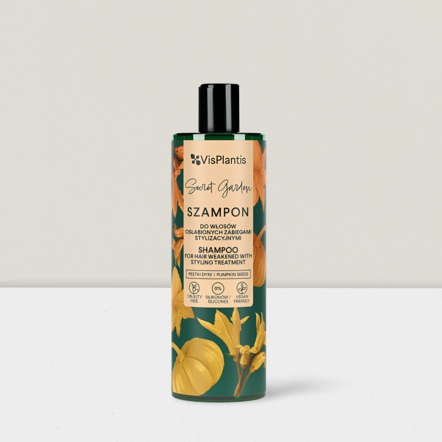 Vis Plantis Secret Garden - Szampon do Włosów Osłabionych Zabiegami Stylizacyjnymi - Pestki Dyni - 400ml