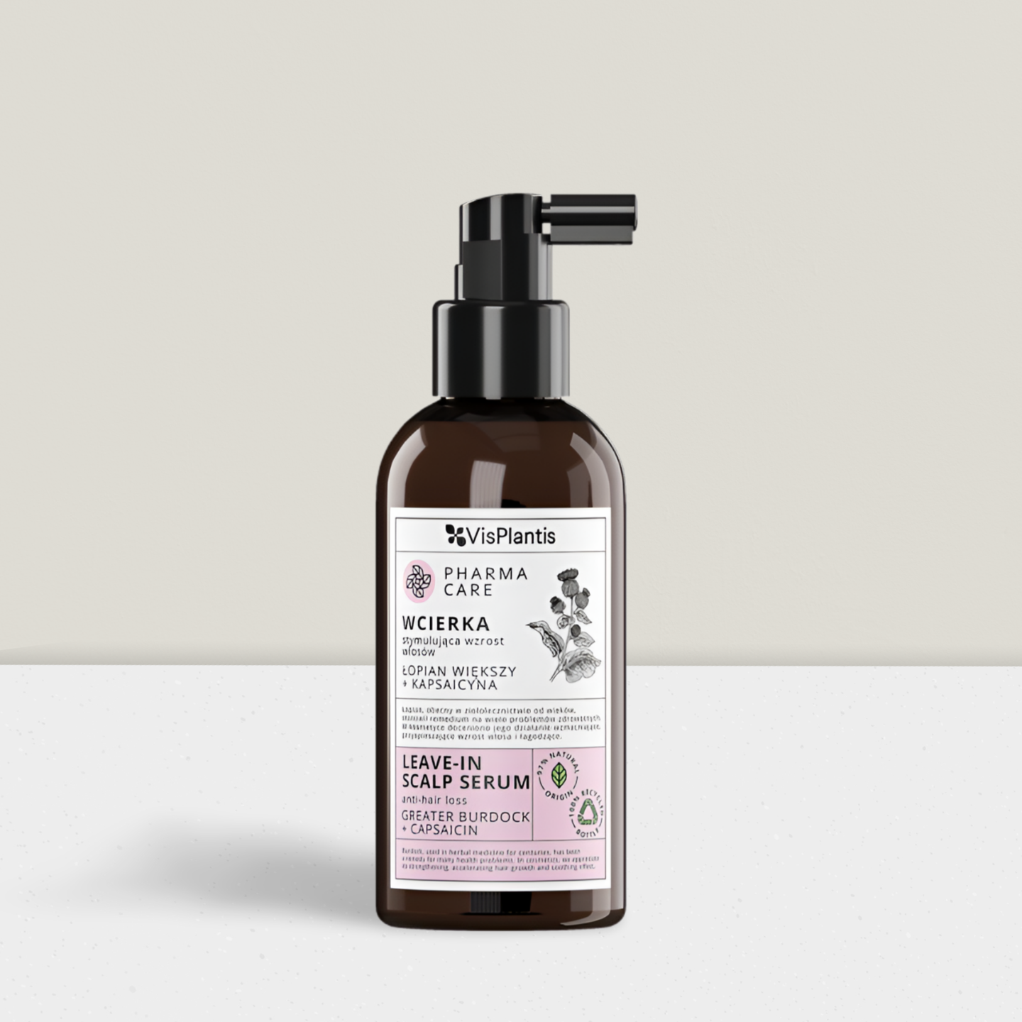Vis Plantis Pharma Care - Wcierka Stymulująca Wzrost Włosów - Łopian Większy i Kapsaicyna - 150ml