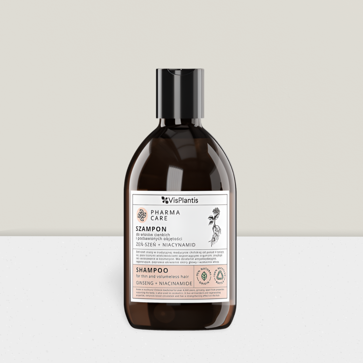 Vis Plantis Pharma Care - Szampon dla Włosów Cienkich i Pozbawionych Objętości - Żeń-Szeń + Niacynamid - 500ml