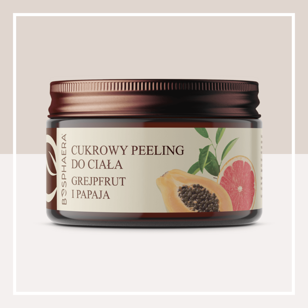 Bosphaera Cukrowy Peeling do Ciała Grejpfrut i Papaja - The Straight From Nature