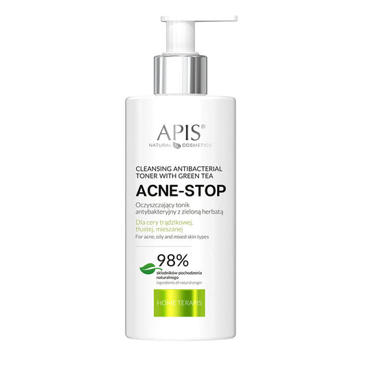 Apis Home terApis Acne Stop Oczyszczający Tonik Antybakteryjny z Zieloną Herbatą - The Straight From Nature
