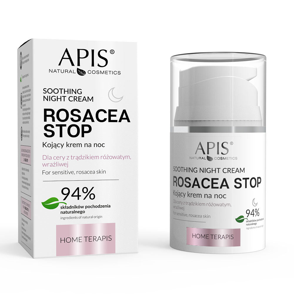 Apis Home terApis Rosacea Stop Kojący Krem dla Skóry Wrażliwej i Podrażnionej na Noc - The Straight From Nature