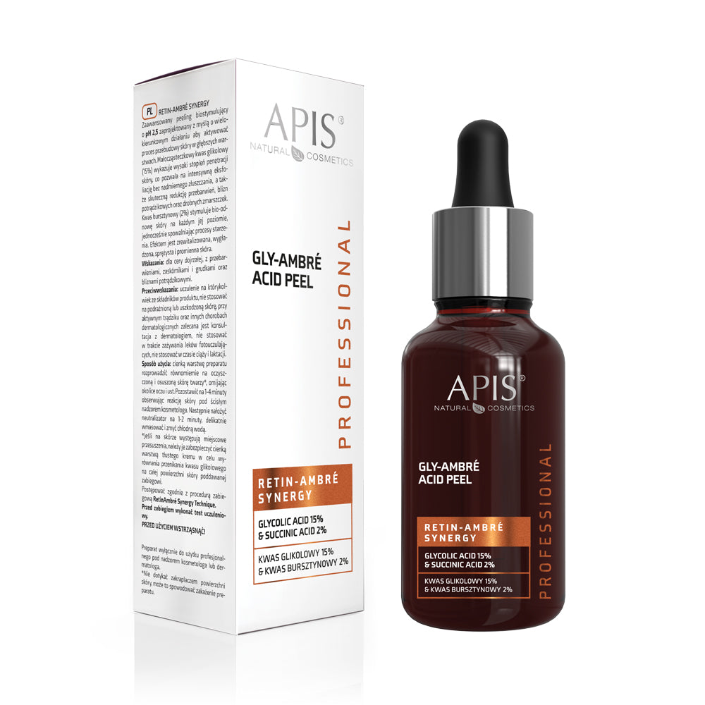 Apis Professional RETIN-AMBRE SYNERGY Gly-Ambré Acid Peel Kwas Glikolowy 15% & Kwas Bursztynowy 2% 