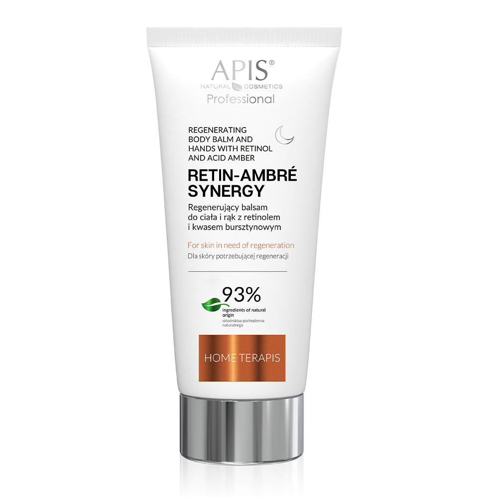 Apis Retin Ambre Synergy - Regenerujący Balsam do Ciała i Rąk z Retinolem i Kwasem Bursztynowym 