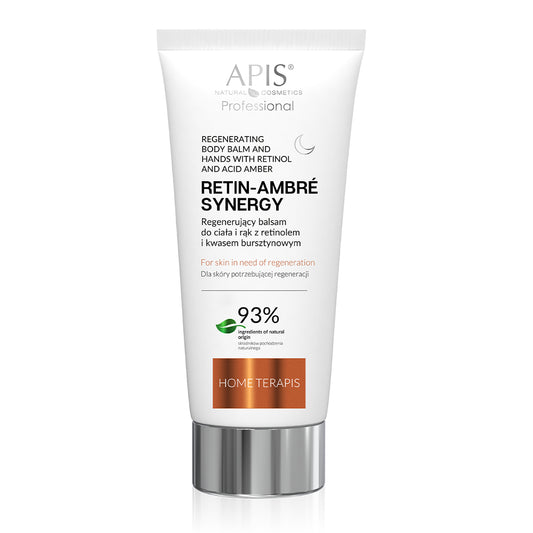 Apis Retin Ambre Synergy - Regenerujący Balsam do Ciała i Rąk z Retinolem i Kwasem Bursztynowym 