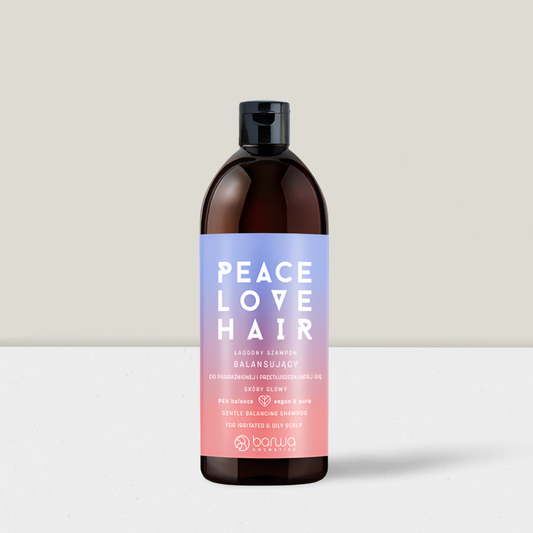 Barwa Peace Love Hair - Łagodny Szampon Balansujący dla Podrażnionej i Przetłuszczającej się Skóry Głowy 480ml