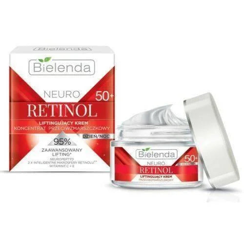 Bielenda Neuro Retinol - Liftingujący Przeciwzmarszczkowy Krem Koncentrat do Twarzy 50+ - 50ml