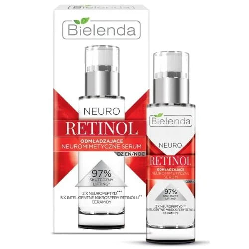 Bielenda Neuro Retinol - Odmładzające Serum do Twarzy na Dzień i na Noc - 30ml