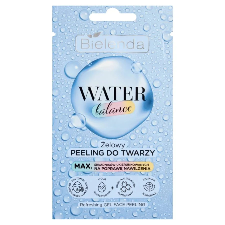 Bielenda Water Balance - Żelowy Peeling do Twarzy dla Skóry Suchej Pozbawionej Blasku - 7g