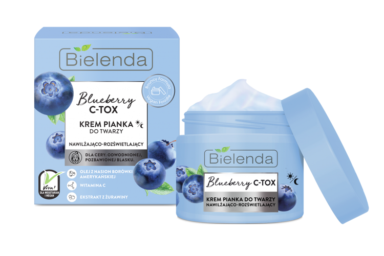 Bielenda Blueberry C Krem Pianka Nawilżająco Rozświetlający 