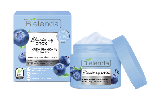 Bielenda Blueberry C Krem Pianka Nawilżająco Rozświetlający 