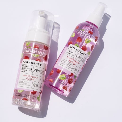 Bielenda Eco Sorbet Malina - Nawilżająca i Kojąca Micelarna Pianka do Oczyszczania Twarzy - 150ml