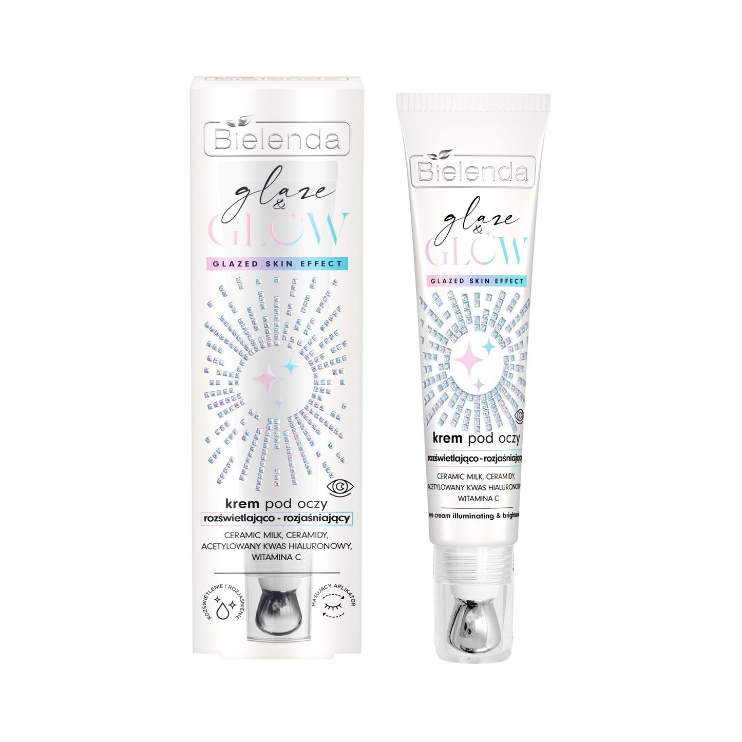 Bielenda Glaze & Glow Rozświetlająco Rozjaśniajacy Krem pod Oczy Glazed Skin Effect 