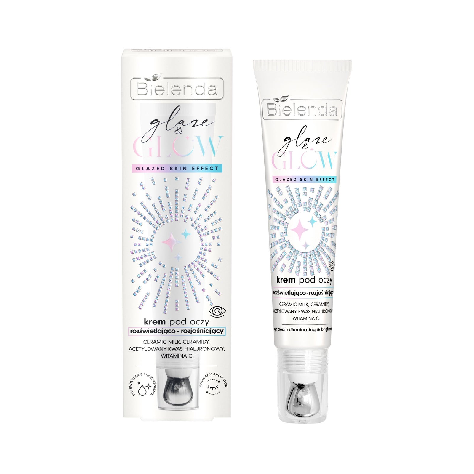 Bielenda Glaze & Glow Rozświetlająco Rozjaśniajacy Krem pod Oczy Glazed Skin Effect 
