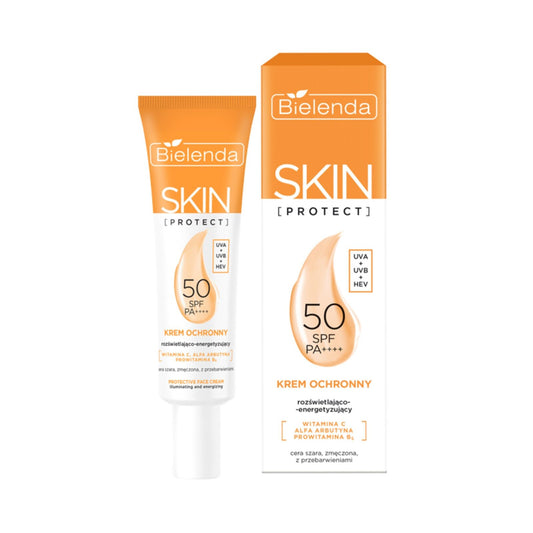 Bielenda Krem Ochronny Rozświetlająco - Energetyzujący PA++++UVA + UVB + HEV SPF50 