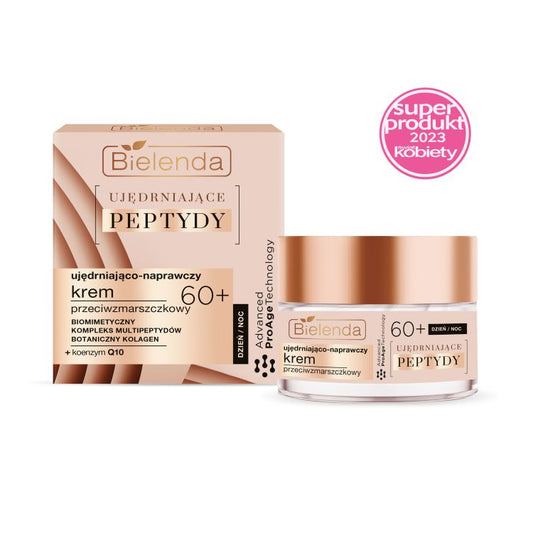 Bielenda Ujędrniające Peptydy 60+ - Ujędrniająco - Naprawczy Krem Przeciwzmarszczkowy - 50ml