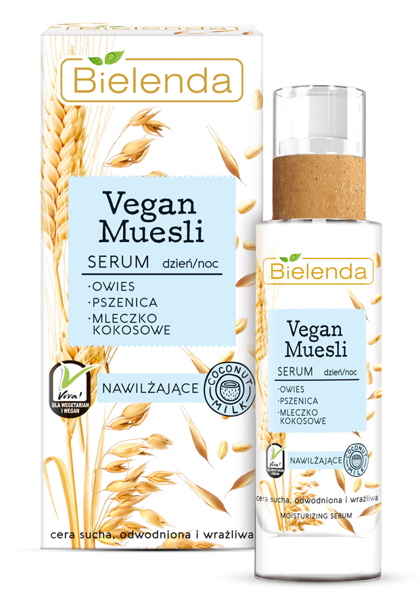 Bielenda Vegan Muesli Serum Nawilżające Pszenica Owies Mleczko Kokosowe 